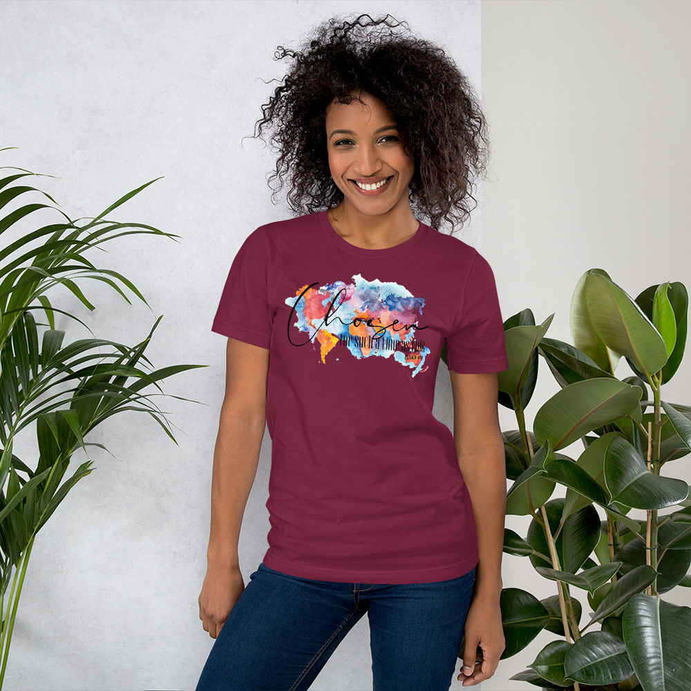 Unisex Maroon t-shirt 'Chosen for such a time as this!'