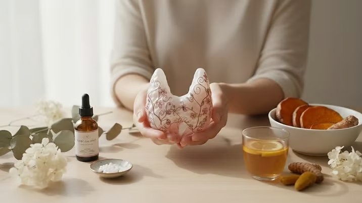 Thyroid Reset wellness course cover featuring soft botanical design for women's thyroid and hormone health
