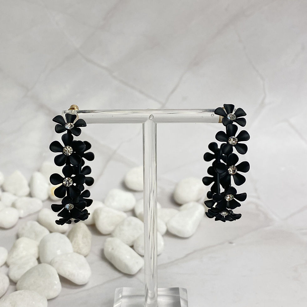 Thumbnail: Muted Flower Hoop Earrings