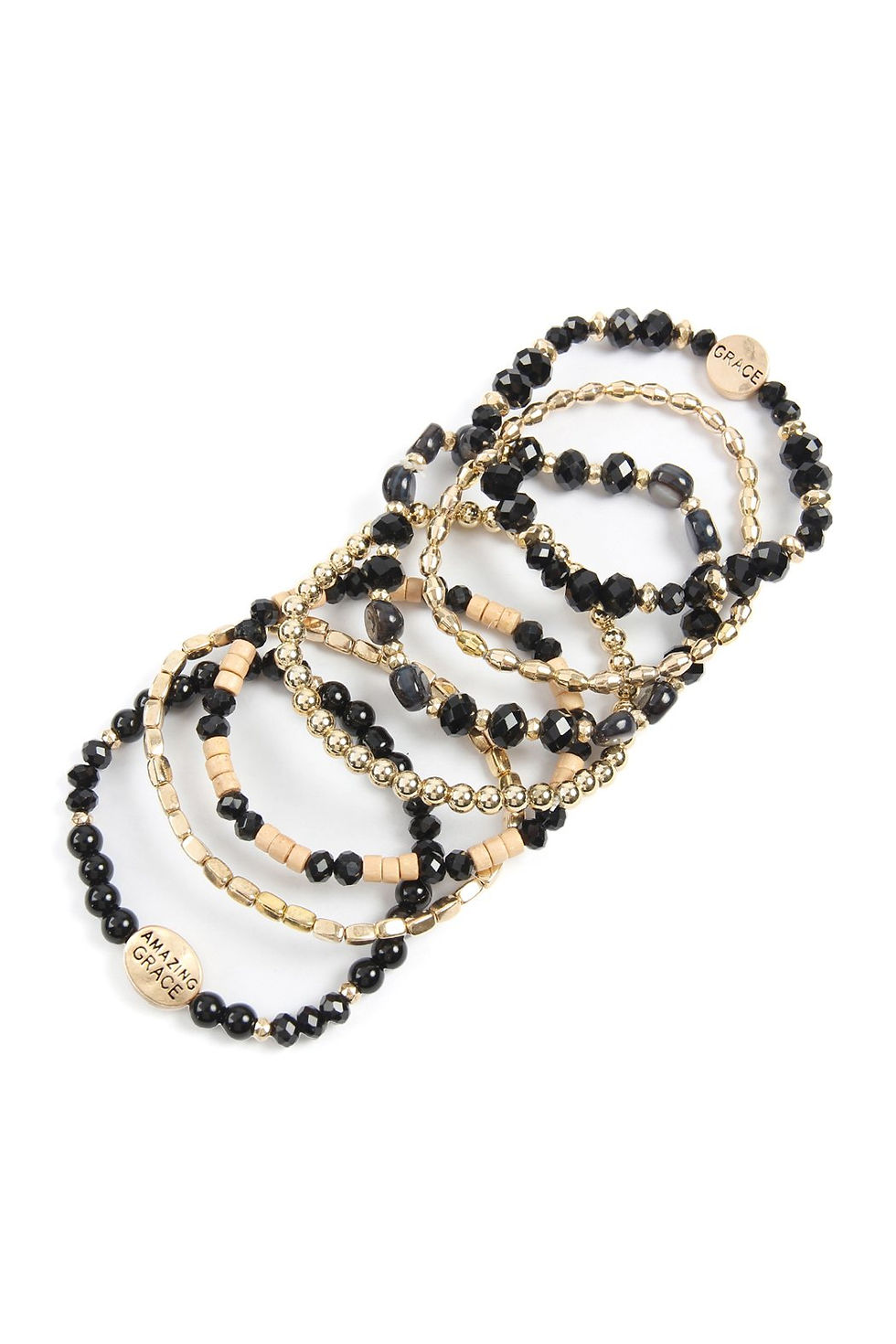 Thumbnail: Hdb2853 - "Amazing Grace" Charm Mix Beads Bracelet