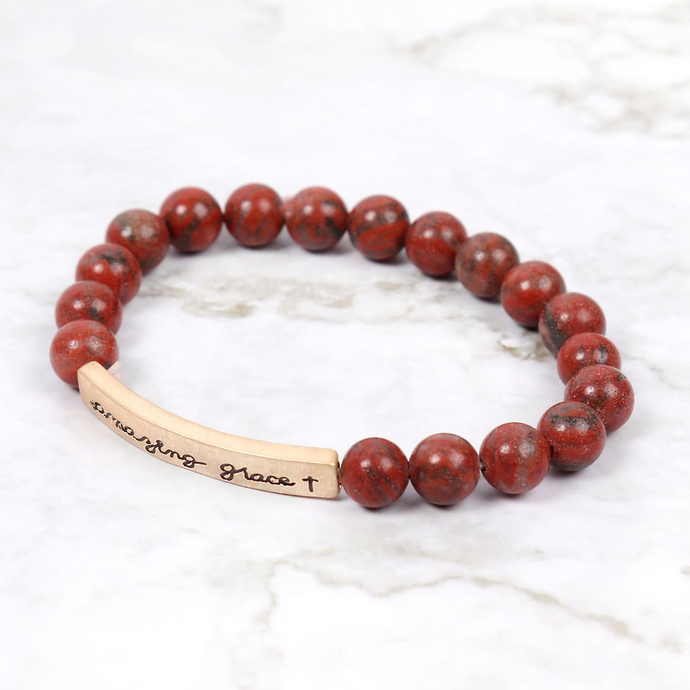 Thumbnail: Hdb2995 - "Amazing Grace" Charm Multiline Beaded Bracelet