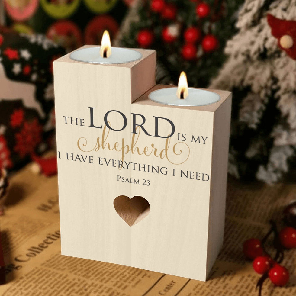 Thumbnail: Lord Is My Shepherd Wooden Candle Holder