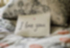 I love you note on a pillow