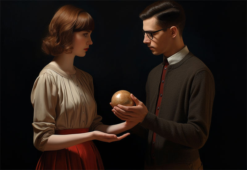 couple holding intense moment