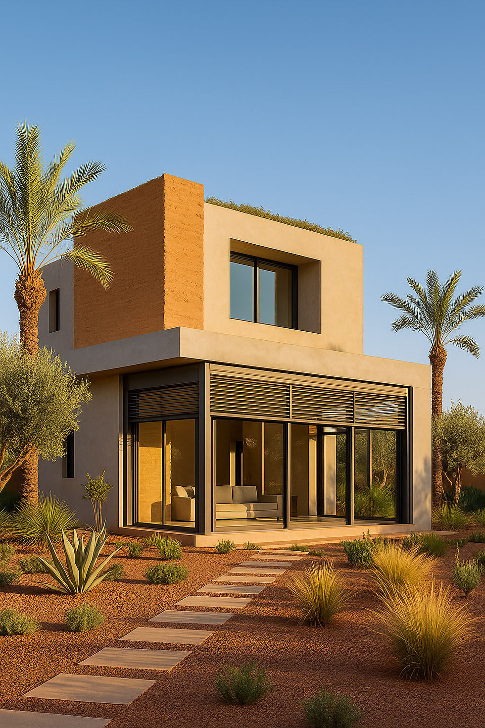 Une maison bioclimatique avec Véranda et murs capteurs