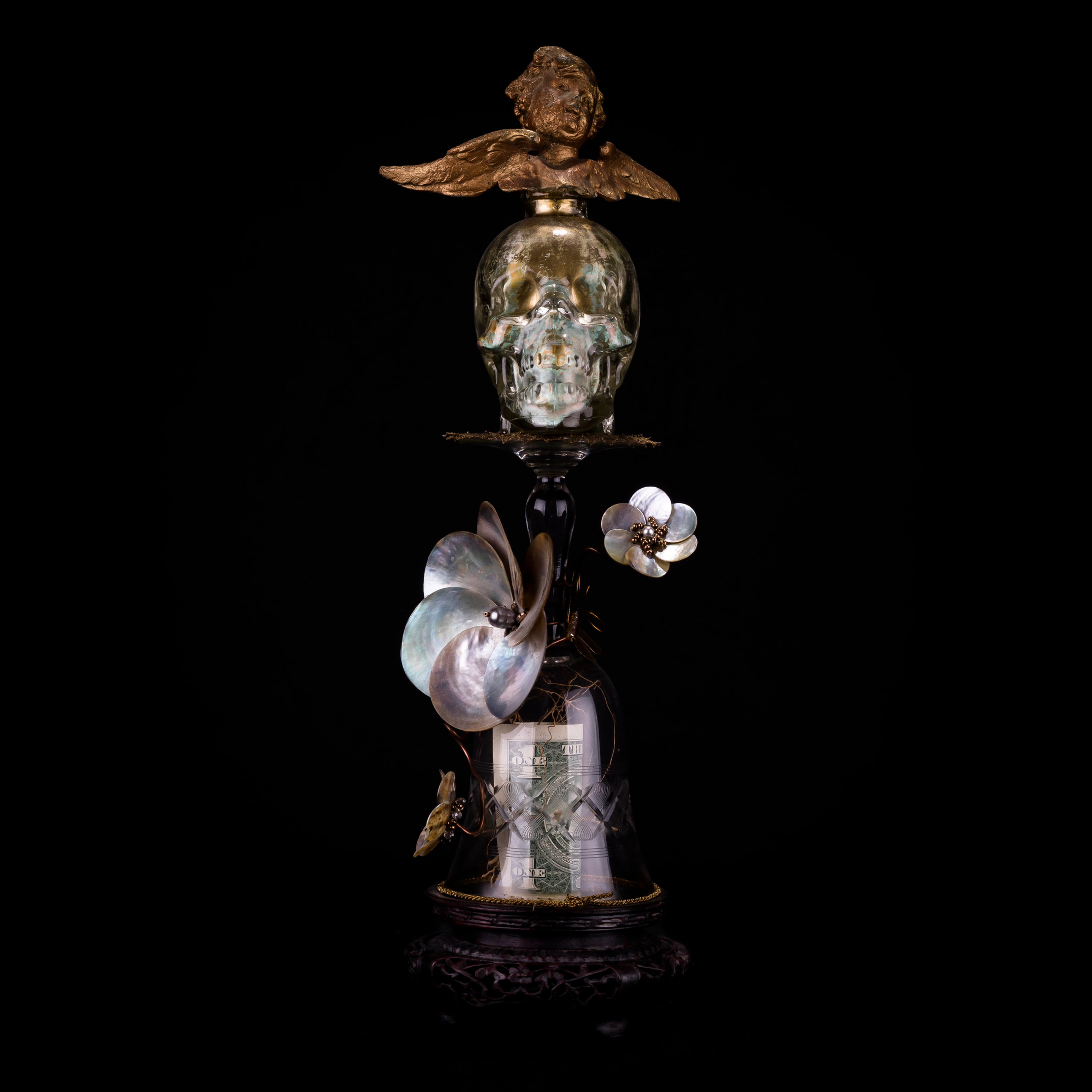 ÁNGEL Y CALABERA DE CRISTAL