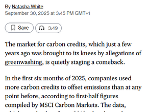 Bloomberg writes: "Trafigura Positions for ‘Huge’ Growth in Market for CO2 Credits"