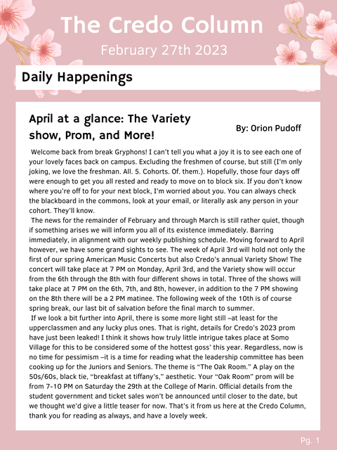 Credo Column 2/27/23