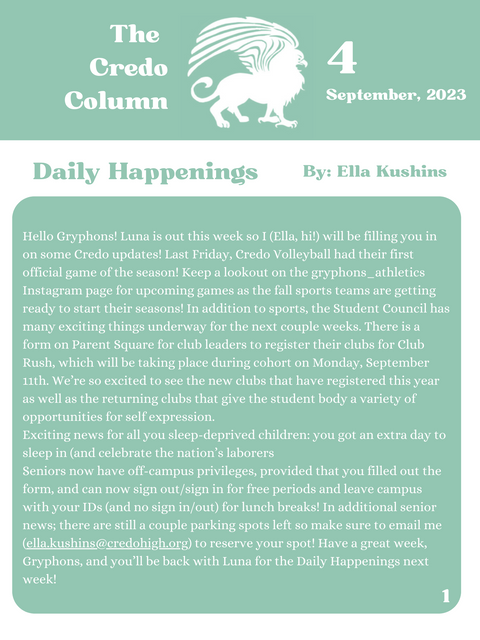 Credo Column: Sep 4, 2023