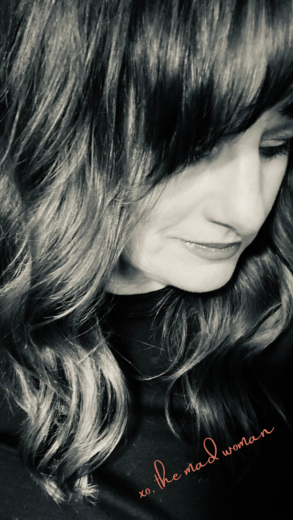 black and white image of woman