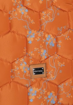 Thumbnail: DotiBel Nova Collection Orange with Turquoise Flowers Saddle Pad
