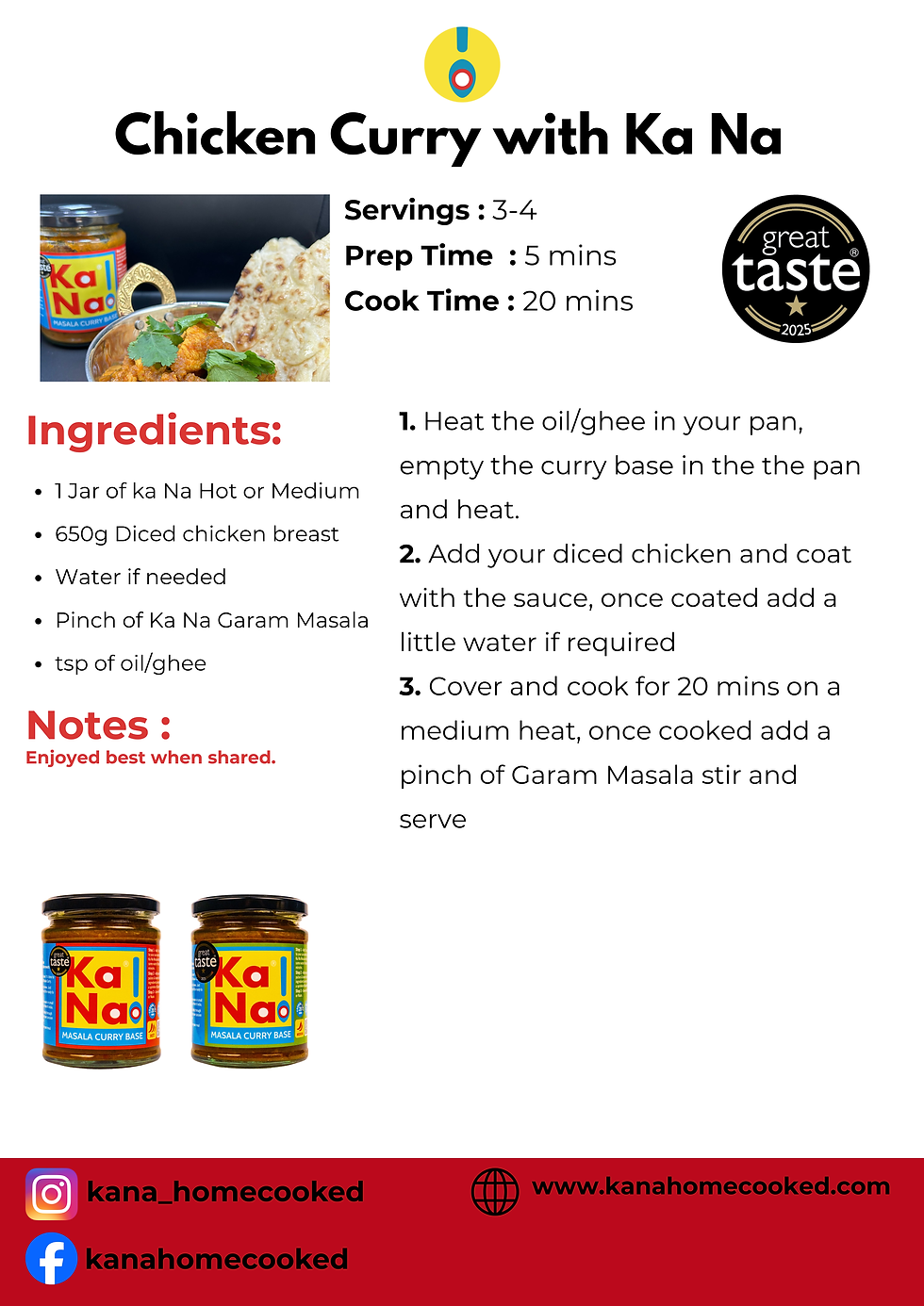 recipe card for Chickpea Curry 