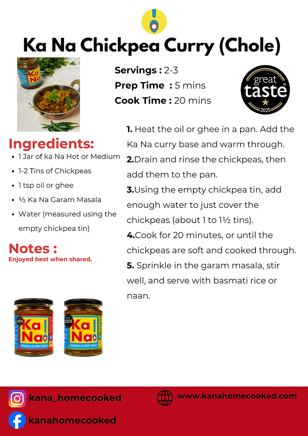 Recipe Card for Chicken Curry 