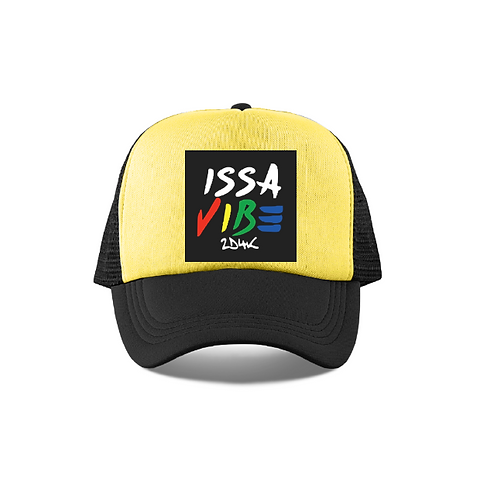 Issa Vibe Black Yellow Trucker Hat