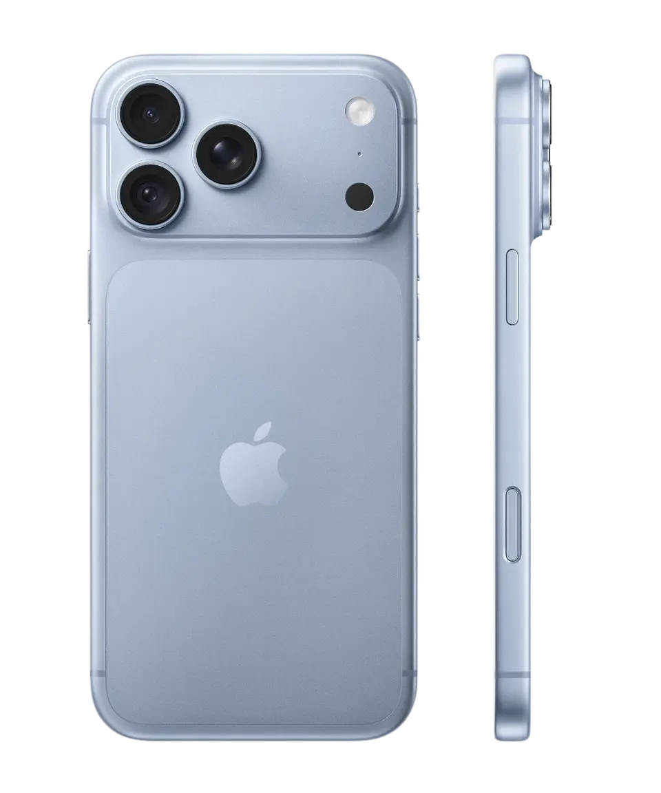 Apple iPhone 18 Pro Max  Silver White color, Back view on cameras, corner view