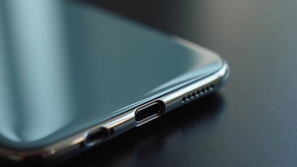 Close-up view of a titanium hinge on a foldable smartphone