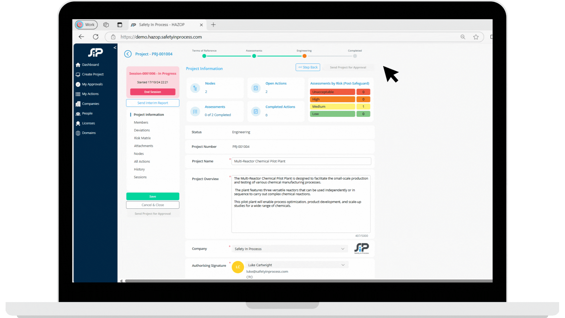 Image showcasing the customizable HAZOP Risk Matrix with severity and likelihood levels for risk assessment.