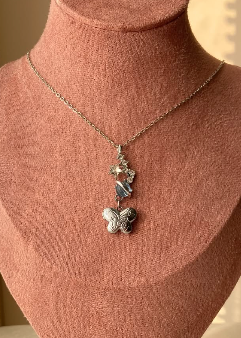 Silver-Toned Butterfly Necklaces