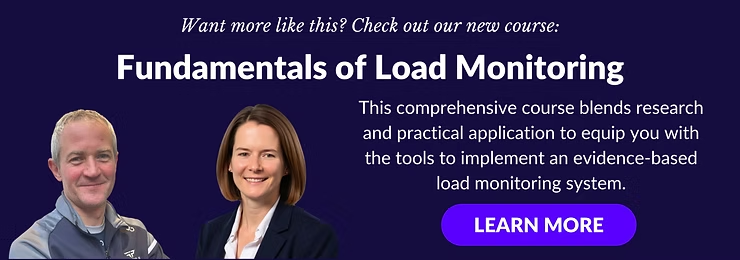 Two people smiling, text promotes "Fundamentals of Load Monitoring" course. Dark blue background, with "LEARN MORE" button.