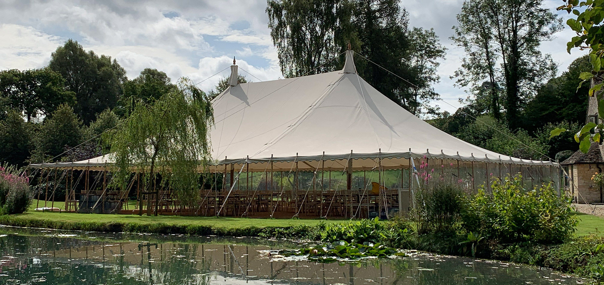 Large outdoor marquee with open sides