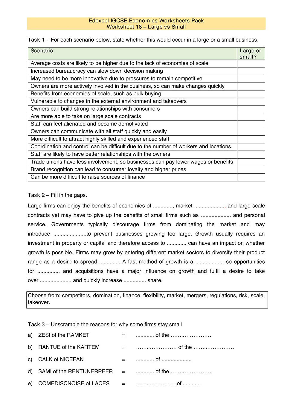 Thumbnail: Pearson Edexcel IGCSE Economics 40 Worksheets Pack