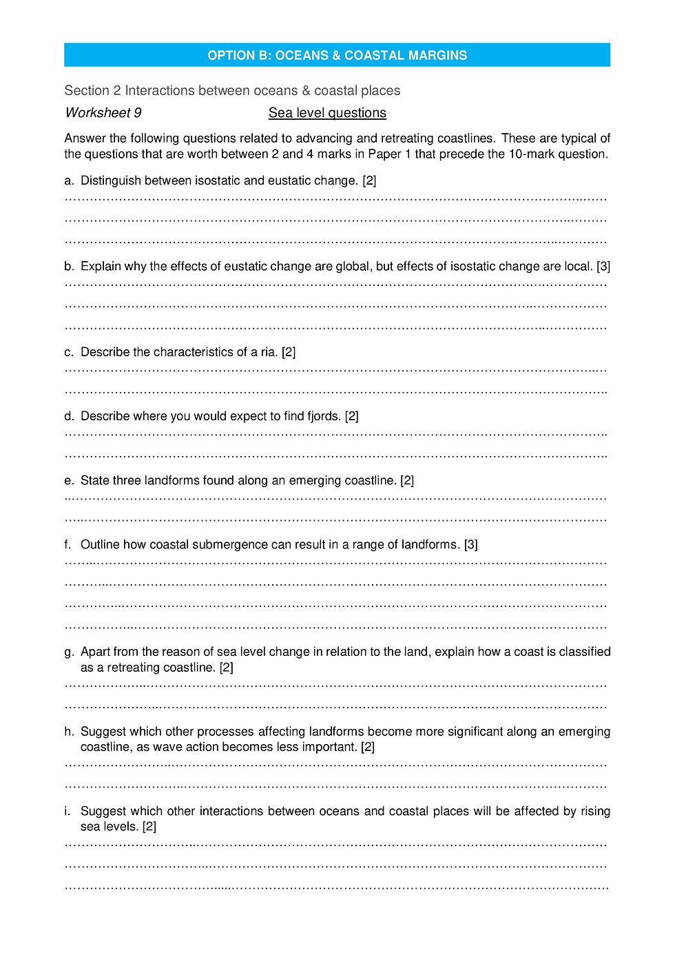 Thumbnail: 25 Worksheets Pack for IB Geography (Option B)