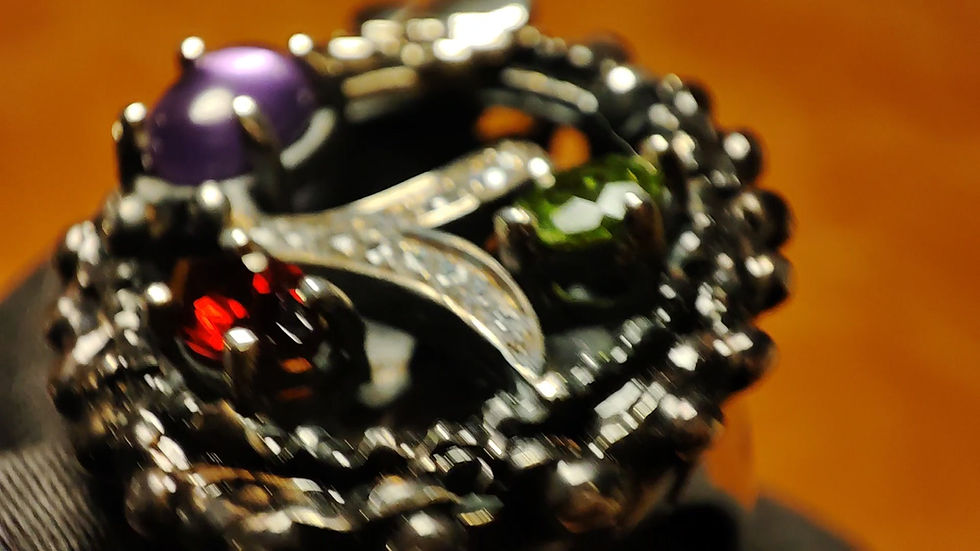 Miniatura: Anello con ametista "Un sogno di   una notte d'estate"