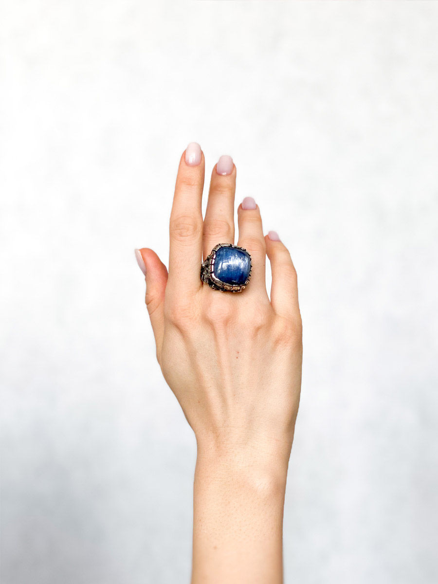 Thumbnail: Ring with water sapphire "Blue Ocean"