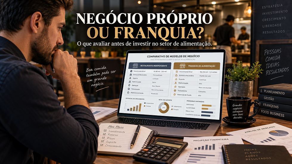 Franquia de Alimentação ou Restaurante Próprio: Entenda as Diferenças Antes de Investir
