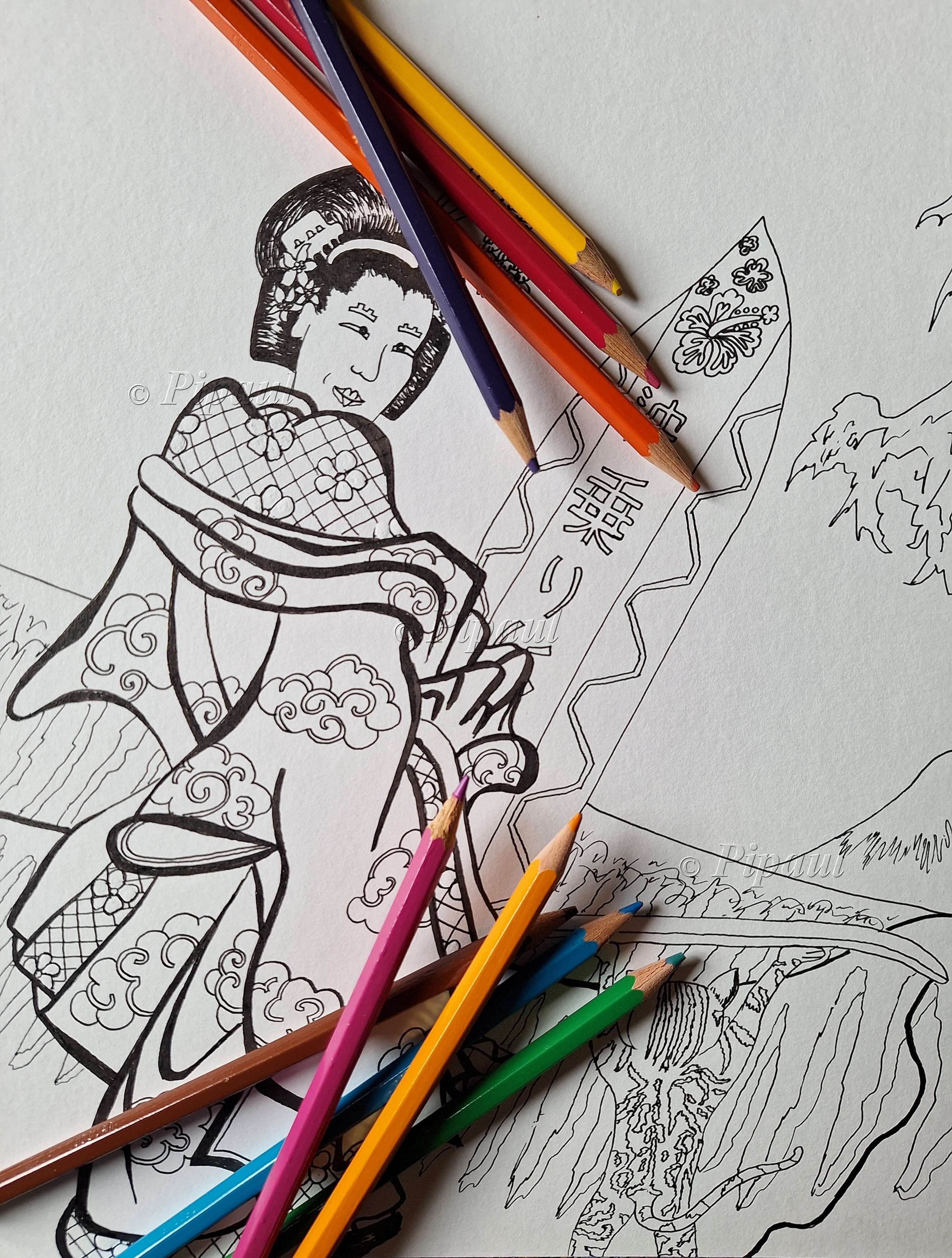 Coloring Pages - 2ème Voyage au Japon