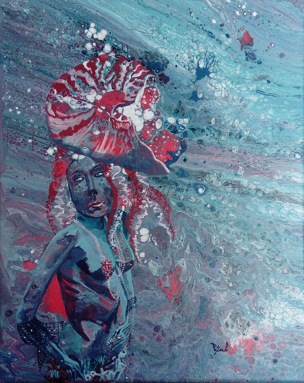 Eurynomé, coiffée d'un nautilus