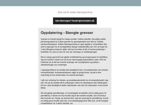 Nyhetsbrev - Siste nytt fra Halden Næringsutvikling
