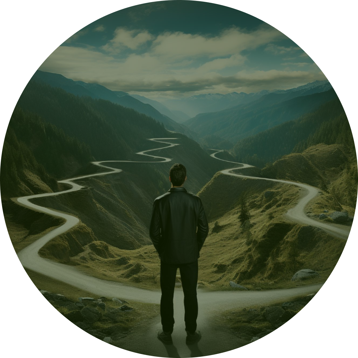 Man standing middle labyrinth