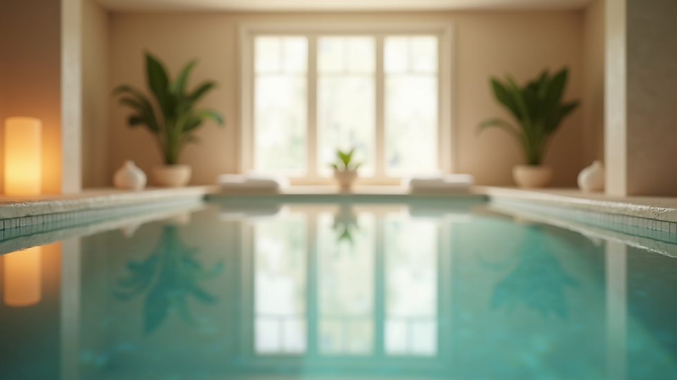 Close-up view of a serene spa environment with soft lighting