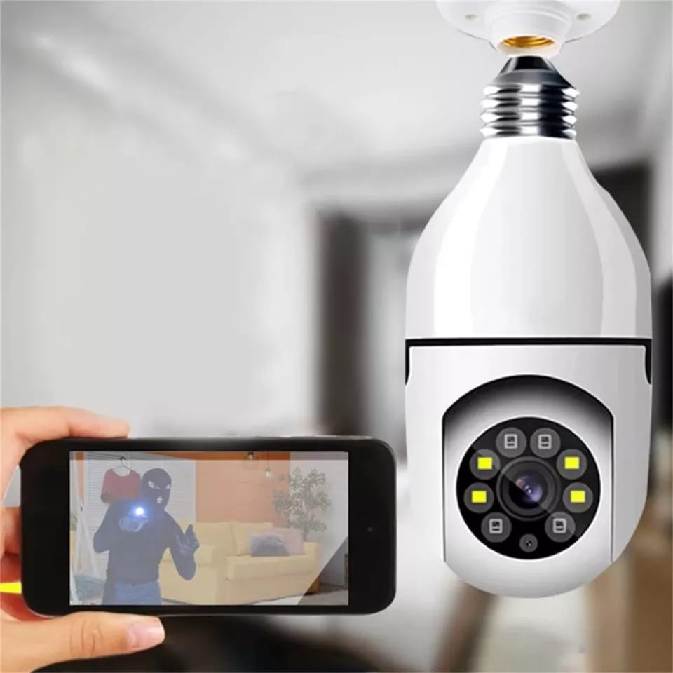 Camera segurança wifi ip sem fio 360 encaixe lampada aplicativo yoosee visão not