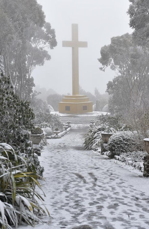 The Mount Macedon Anzac Day Dawn Service, at the Mt Macedon Memorial Cross.