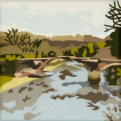 POP ART HODDER RIVER UK LANDSCAPE. LIMITED EDITION PRINT