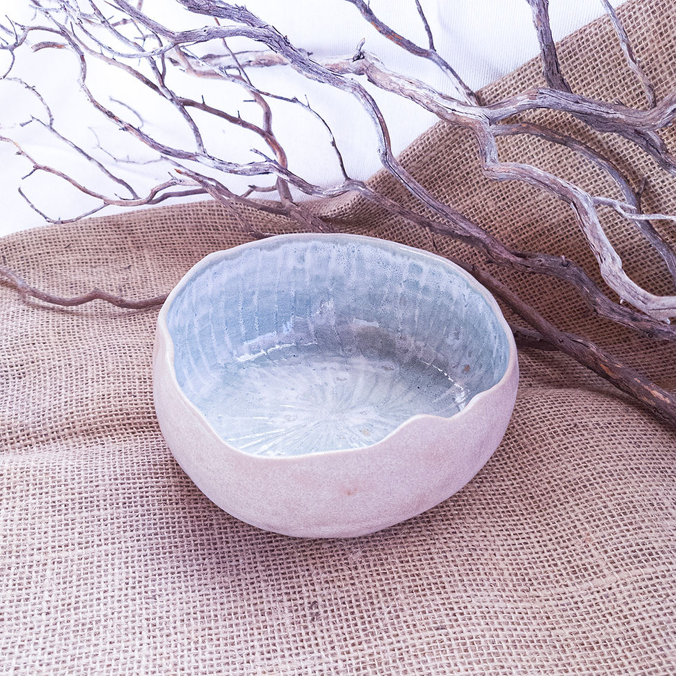 Bol ou coupe sgraffité(e) en grès - Émail brillant turquoise avec cristallisations - Late Nite Veil Poterie Artisanale