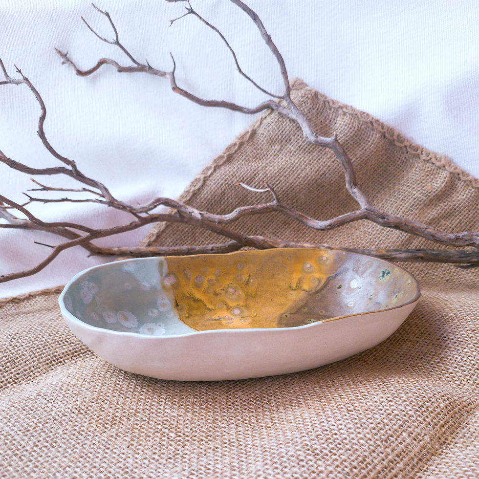 Miniature : Coupelle ou Assiette ovale ASSAL - Collection JABUUTI - Late Nite Veil - Poterie Artisanale