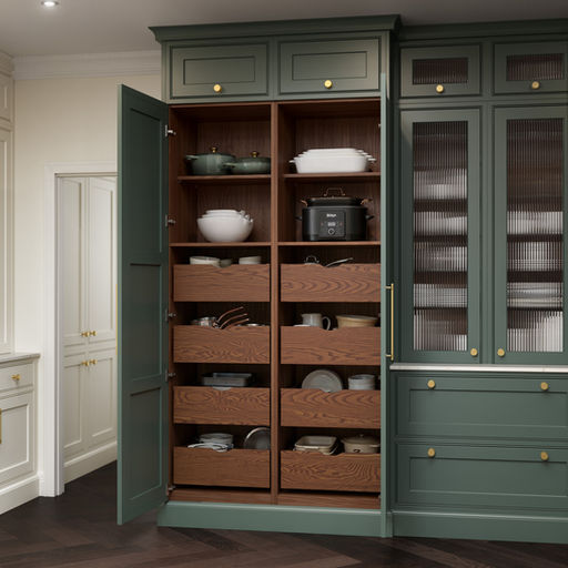 In Frame Emerald Green Four Drawer Tall Larder