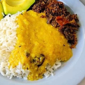 Rice, Dhal and Smoke Herring