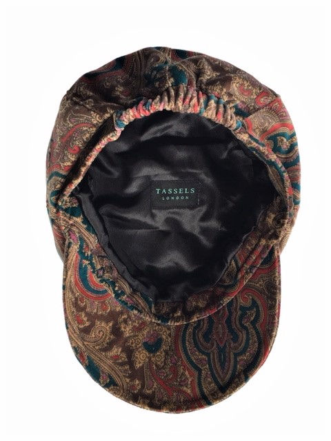 Thumbnail: Paisley velvet baker boy hat