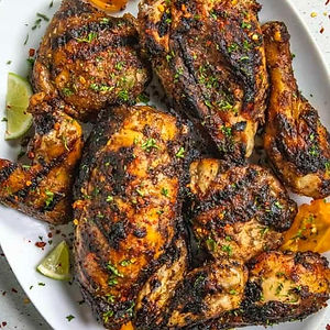 Jerk Bone in Chicken with white rice