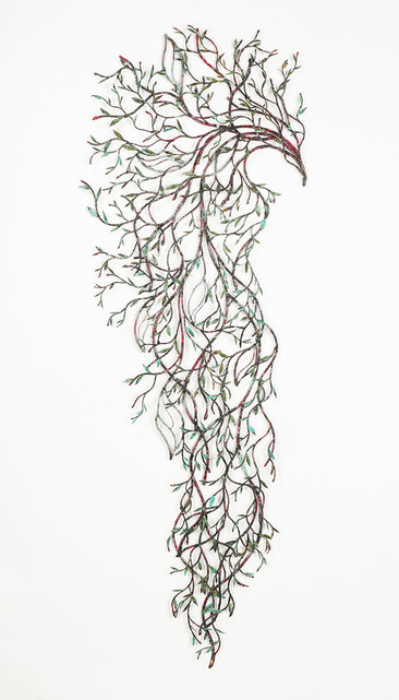 Fine art woven copper botanical sculpture by Rita Marie Ross