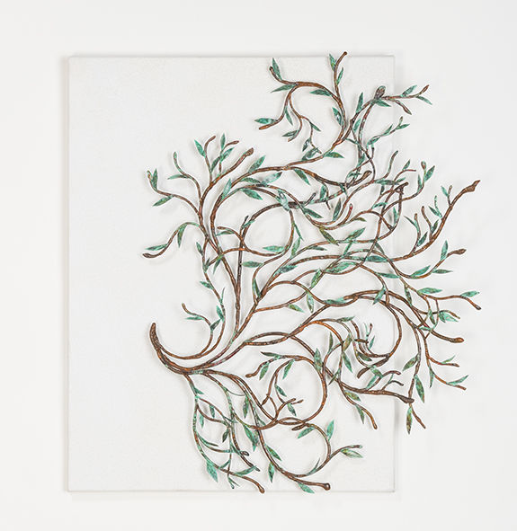 Fine art woven copper botanical sculpture by Rita Marie Ross