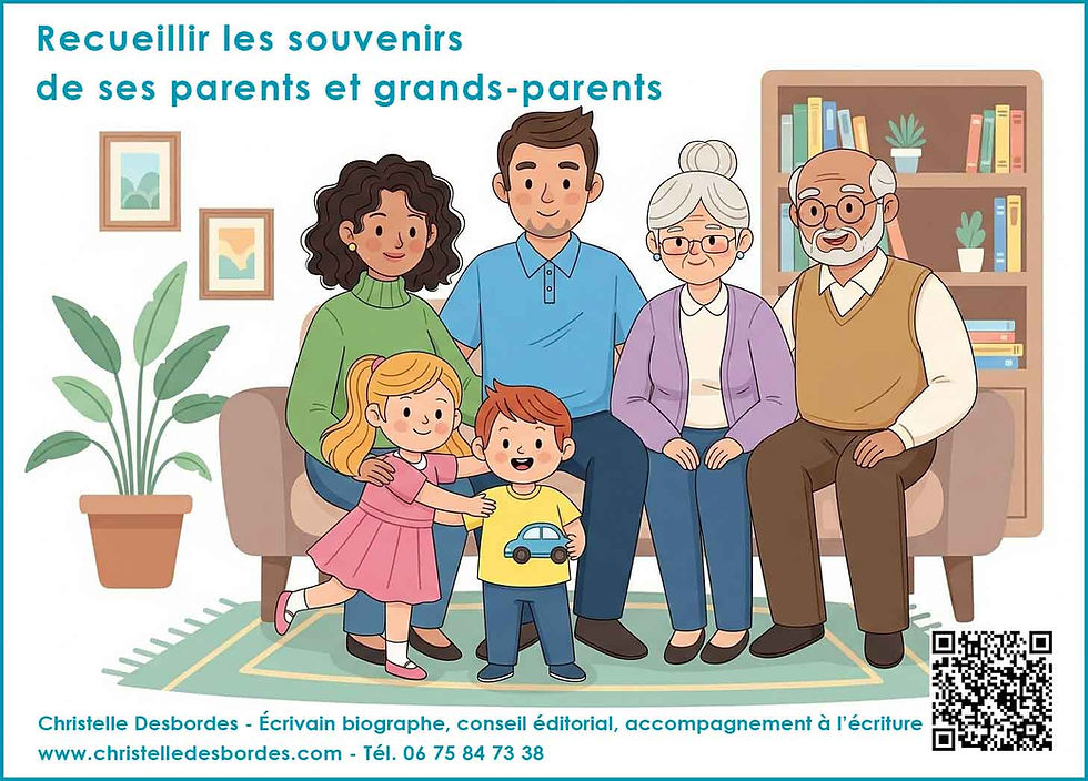 Recueillir les souvenirs de ses parents et grands-parents, conseil d'une biographe, accompagnant les familles dans l'écriture de leur récit de vie.