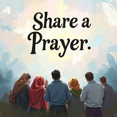 A group praying together with the background saying, Share A Prayer.jpg