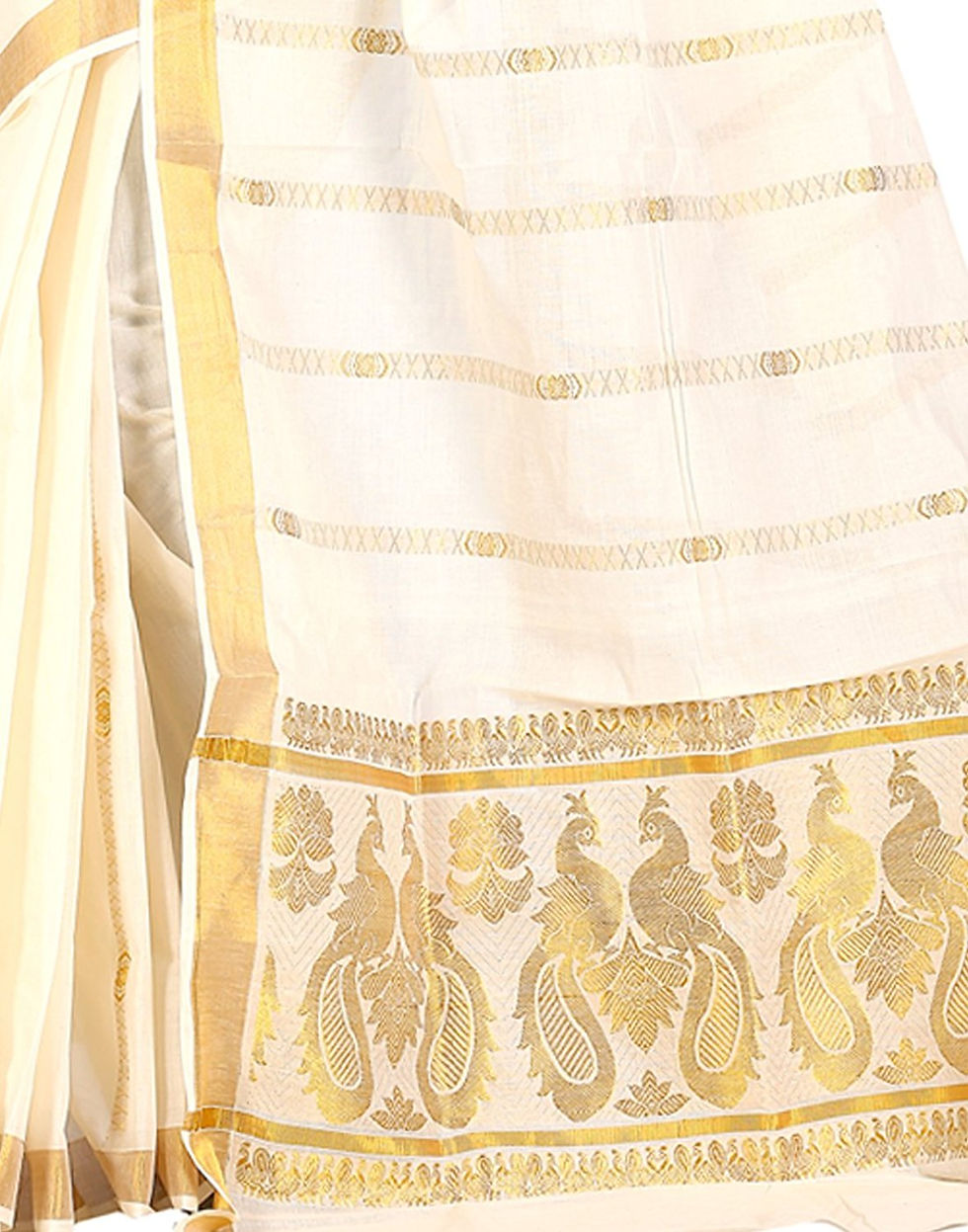 Thumbnail: e-VASTRAM Women Kerala Kasavu Zari Rich Pallu Saree