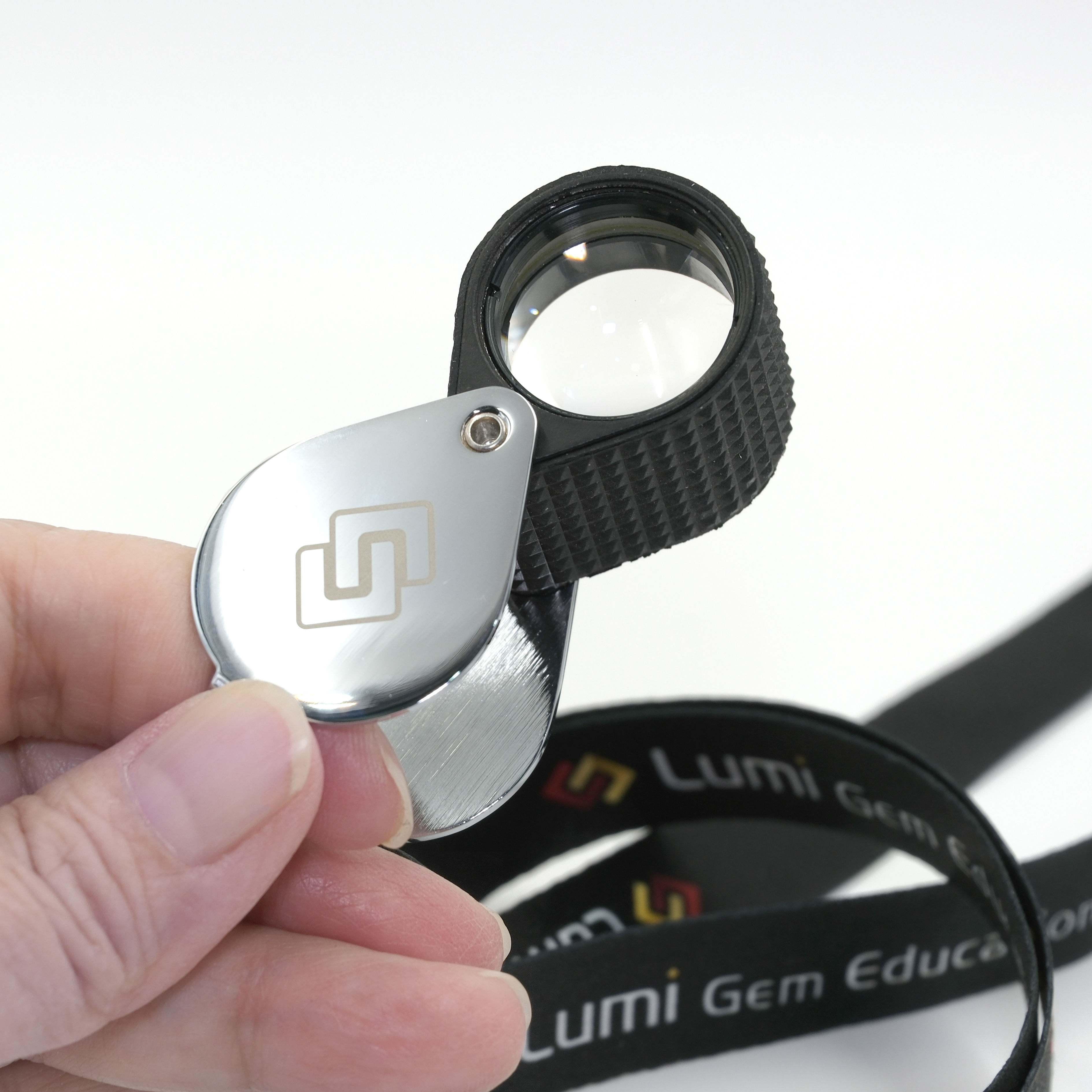 15倍專業珠寶放大鏡 - 鏡片直徑21mm - 黑色鏡體包膠