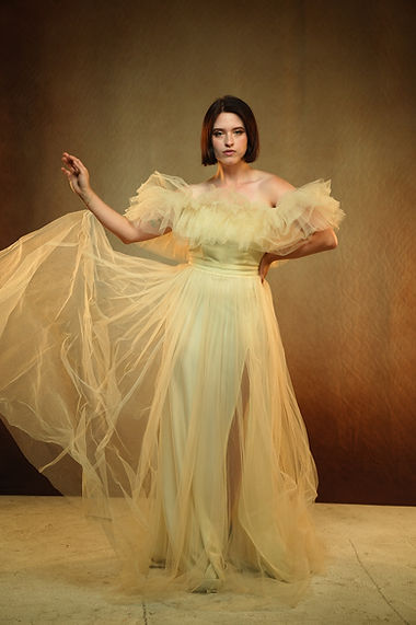 Noe Cameron model in bridalware.